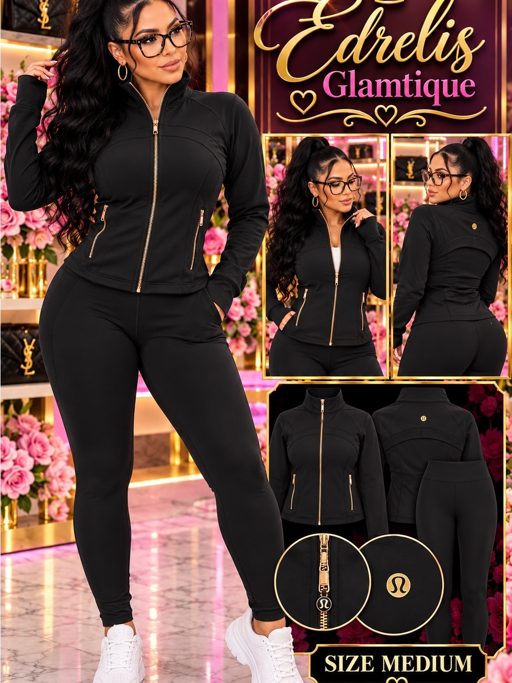 lululemon athletica Black Zip-Front Track Jacket & Joggers Set